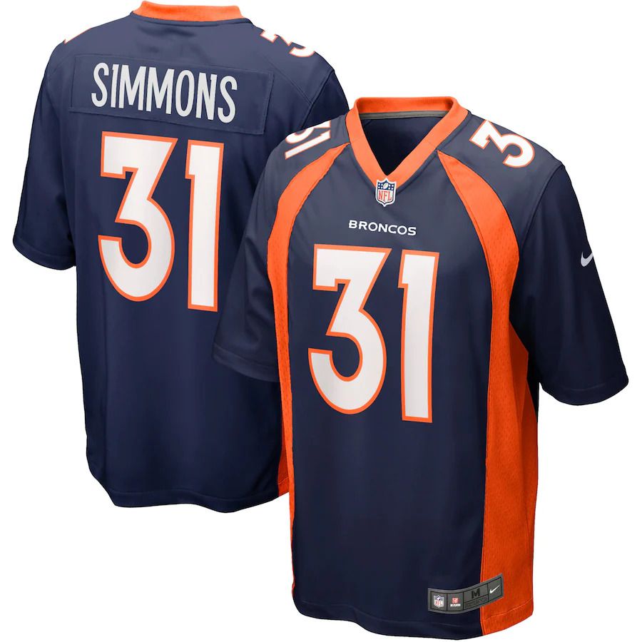 Men Denver Broncos #31 Justin Simmons Nike Navy Alternate Game NFL Jersey